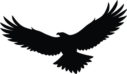 Bald eagle soaring in black and white sketch, symbol of freedom, Flying Bald Eagle black and white Silhouette vector