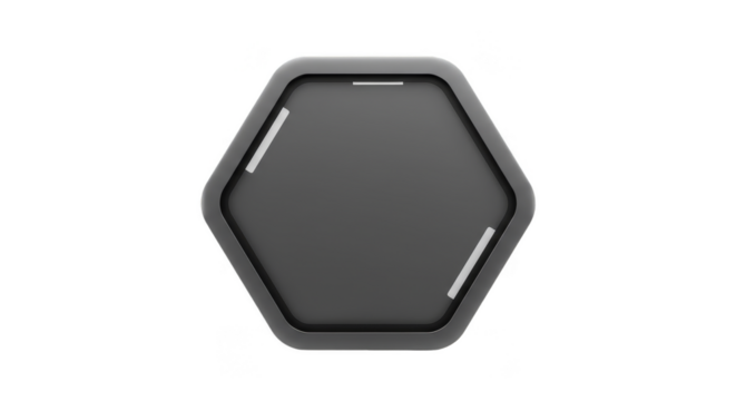 3d Gray Hexagon Shape Metallic Isolated Background