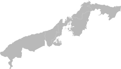 Colon, Panama – administrative vector map with district boundaries (Web Mercator projection, PPT-compatible & fully editable)