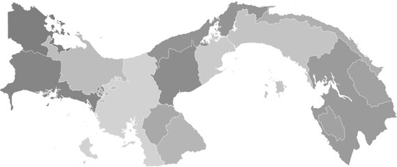 Panama vector map with province boundaries (Web Mercator projection, PPT-compatible & fully editable)	