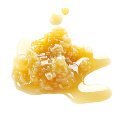 Honeycombs with Golden Honey on White Surface – Natural Sweetness Concept.