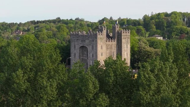Aerial View Of Bunratty Castle, Tower House In Bunratty Village, County Clare, Ireland.