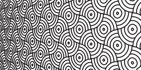 Fototapeta premium Seamless Monochrome Geometric Pattern With Black and White Circular Motifs vektor eps10