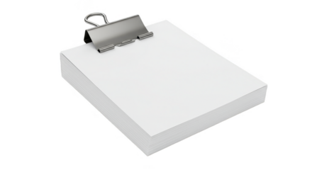 3D Render of White Clipboard Paper Notes Isolated Transparent