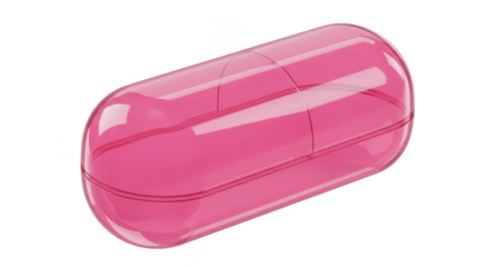 3d Rendered Shiny Pink Medicine Capsule Isolated Transparent Background