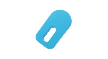 3d Render Clip Binder Blue Isolated on Transparent Background Illustration