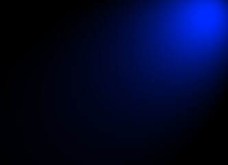 Blue light beam at the top with a dark background. Blue blurred beam light on dark background. Abstract blue blurred backgound.