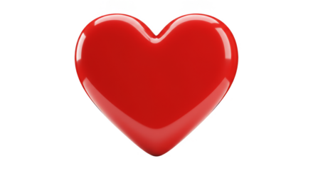 3d Rendering of Red Heart on Transparent Background Isolated