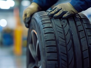 Tire repair in a workshop
