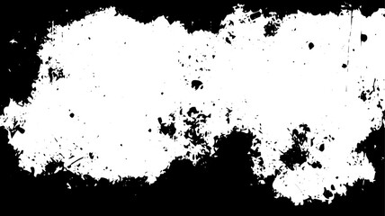 Grunge Border Texture with Abstract Splatter and Distressed Edges in Black and White