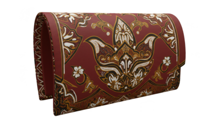 3D Rendering of Ornate Red and Gold Oriental Rug Carpet Pattern