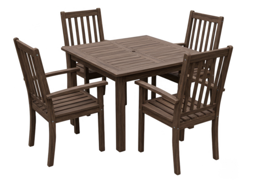 3d Rendering of Outdoor Patio Set Square Table Four Chair Furniture