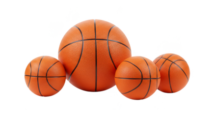 3d Rendering Orange Basketball Ball Team Sport on Transparent Background