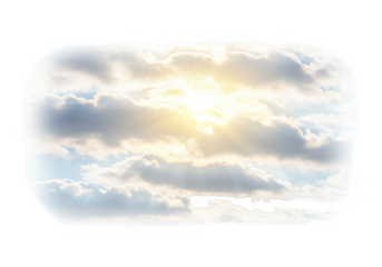 Abstract Background Sun Bursting Through White Clouds in Blue Sky