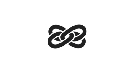 Abstract Black Knot Shape Infinity Illustration on Transparent Backdrop