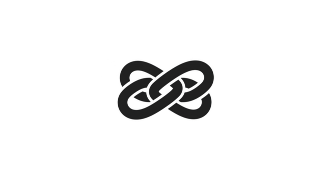 Abstract Black Knot Shape Infinity Illustration on Transparent Backdrop