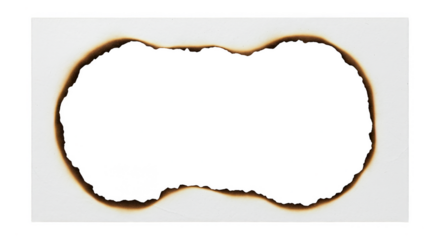 Burnt Paper Edge Isolated Background with Fire Damaged Texture