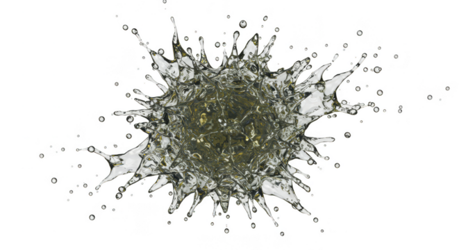 Abstract Liquid Water Splash Dynamic Motion with Transparent Background - Powered by Adobe