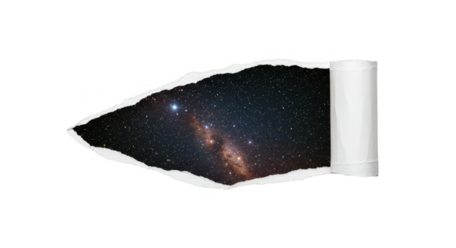 Abstract Torn Paper Revealing Universe Stars Space Galaxy Background