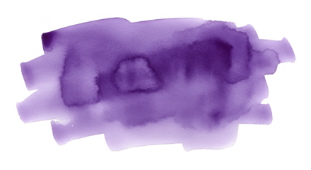 Abstract Watercolor Purple Stain with Transparent Background Texture Art