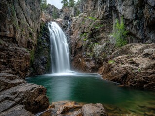 Obraz premium The Raw And Mighty Force Of A Plunging Cascade