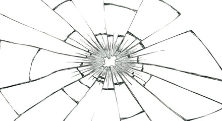 Obraz premium Broken Glass Transparent Background Damage Crack Fracture Hole Smash