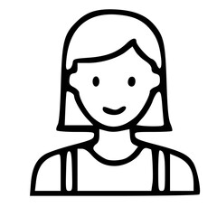 Obraz premium Outline Simple Woman Line Art Avatar Profile User Interface Icon