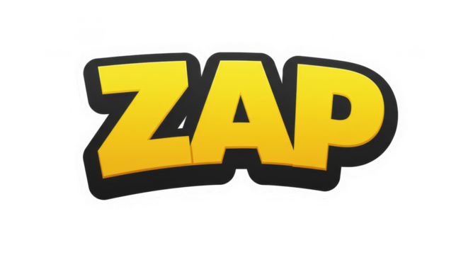 Cartoon Zap Text Typography Font Vector Sign Speech Illustration