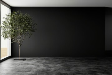 The stark simplicity of a dark, unfurnished interior.