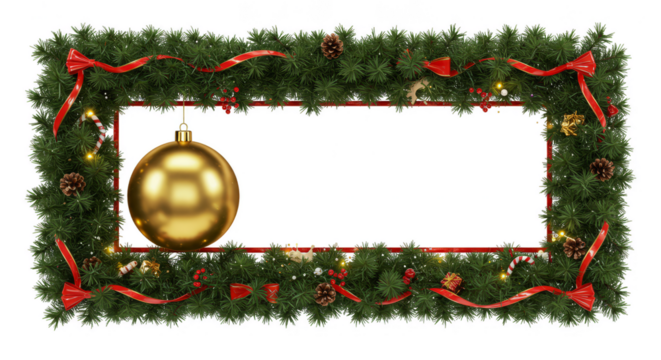 Christmas Frame Wreath Transparent Background Decoration Festive Holiday