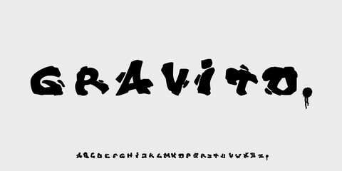 Japanese calligraphy “A～Z” alphabet. capital letter set. Vector illustration. Handwritten alphabet.simple letter.