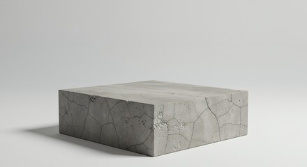 Gray concrete cube display platform
