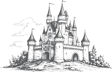 Enchanted Castle: Fairytale Fortress Illustration