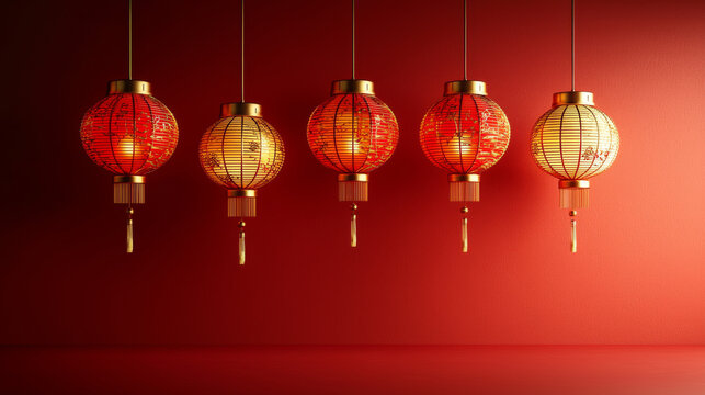 Festive festive traditional red lantern background