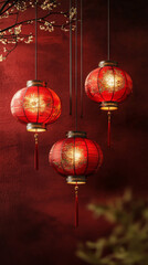 Festive festive traditional red lantern background