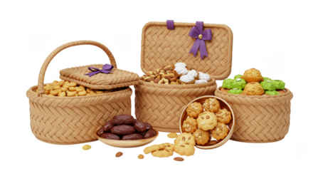 Illustration Cookies Arranged in Basket Food Dessert with Transparent Background