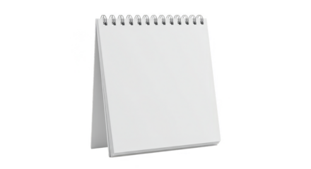 Illustration Blank White Table Calendar with Spiral on Transparent Background