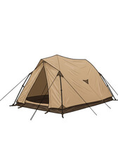Illustration Camping Tent Canvas Shelter for Outdoor Adventure Tourism
