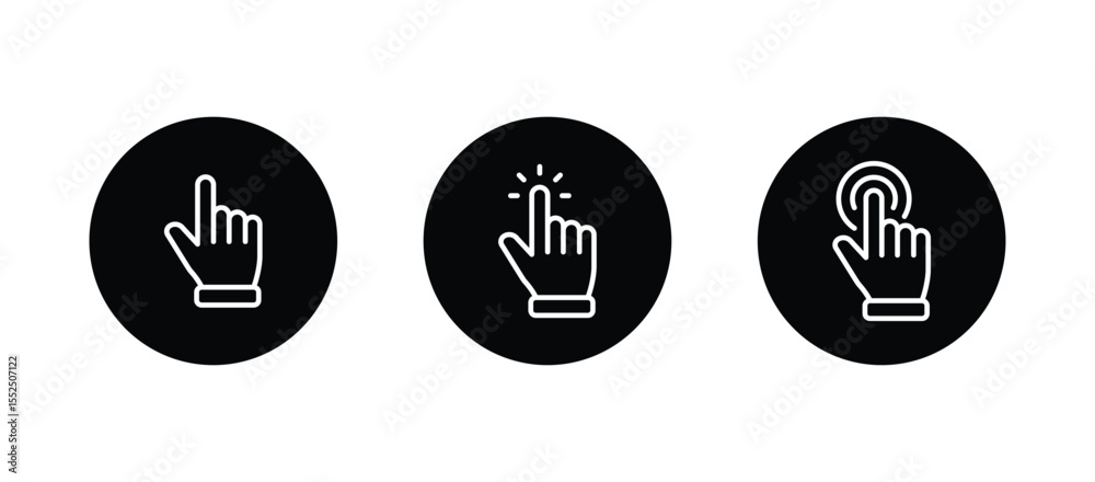 Poster hand pointer icons. pointer click icon vector