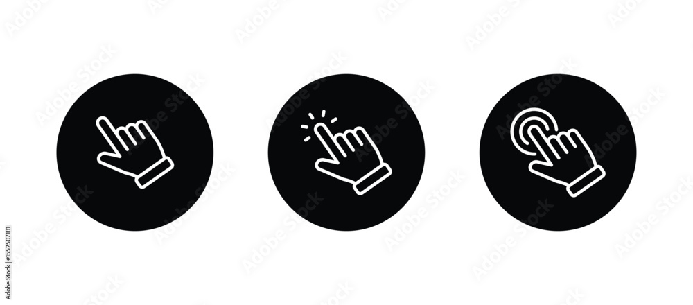 Poster hand pointer icons. pointer click icon vector