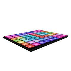 Illustration Of Disco Dance Floor Tile Patterned With Colorful Pixel Lights