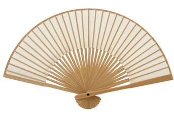 Illustration of Isolated White and Brown Asian Paper Folding Hand Fan