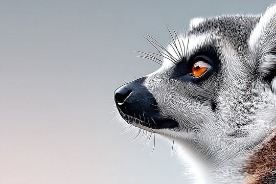Close-up lemur profile