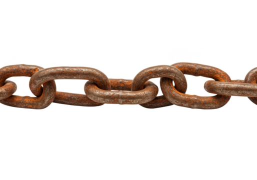 Illustration of Rusty Metal Chain Links Isolated On Transparent Background