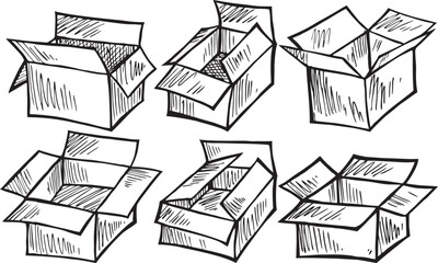 Fototapeta premium Box icons set.Shipping, delivery box or container icons. Carton box simple icon collection.