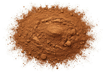 Isolated Brown Powder Heap Texture Soil Earth Ground in Transparent Background