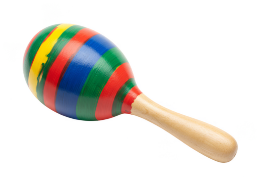 Isolated Colorful Maraca Music Instrument on Transparent Background