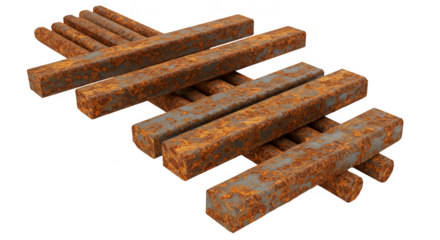 Illustration Rusty Metal Bars Stacked Background Oxidized Iron Texture