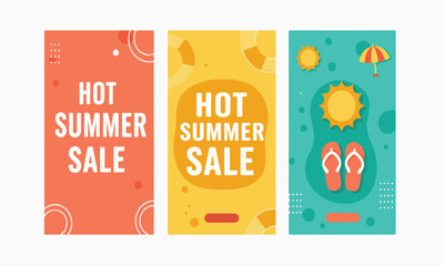 Minimal and bold triple-frame summer sale banners, great for e-commerce promotions, product highlights, or seasonal offers © Salman