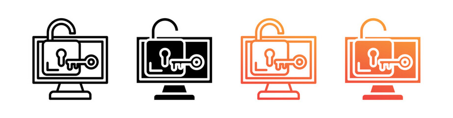 Access Multi Style Icon Set Vector 